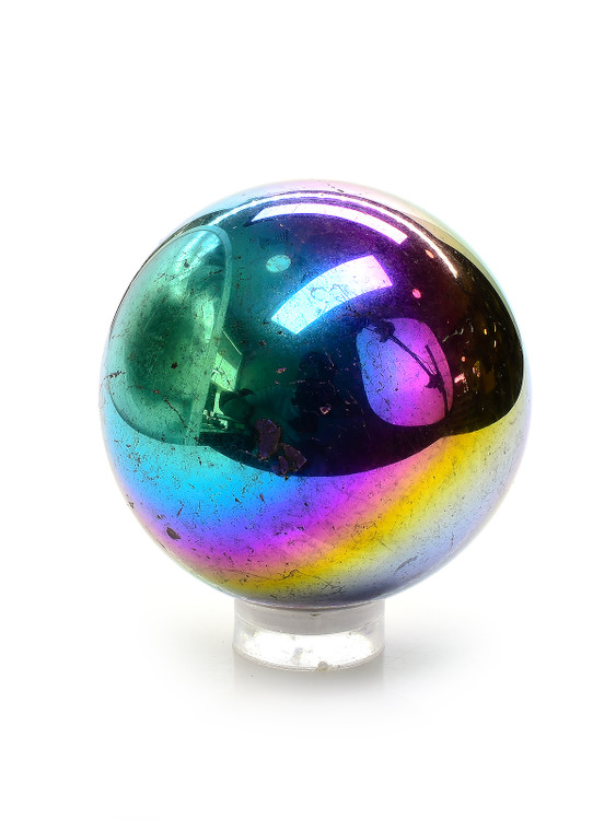 Flame Rainbow Aura Quartz Sphere
