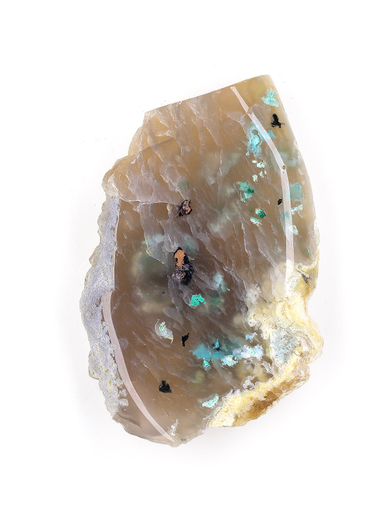 Agate with Chrysocolla and Copper