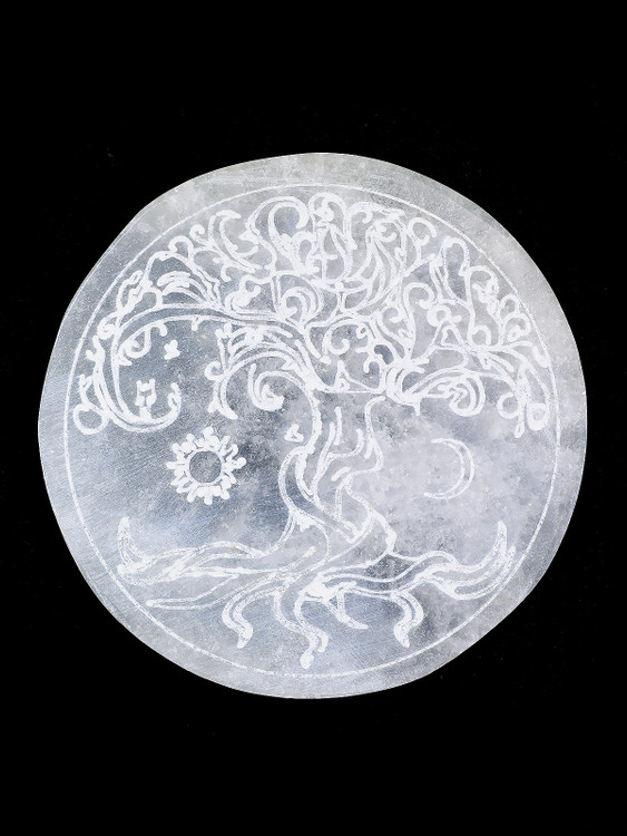 Selenite Tree of Life Plate