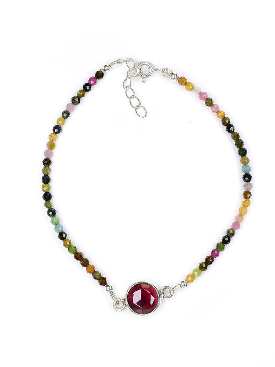 Multi Tourmaline and Garnet Bracelet