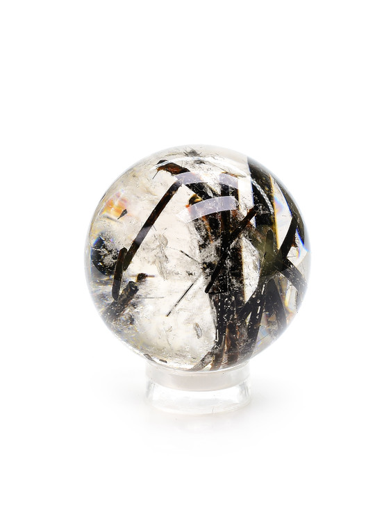Tourmaline in Quartz Sphere