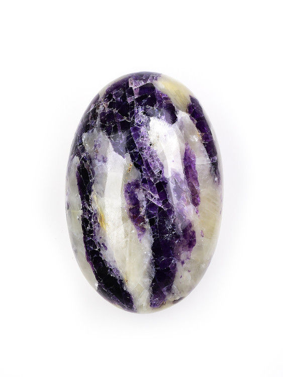 Purple Fluorite in Calcite Palm Stone