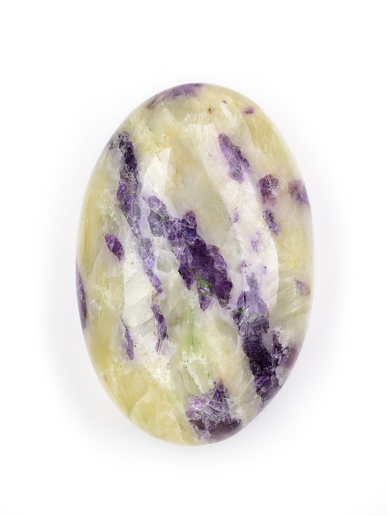 Purple Fluorite in Calcite Palm Stone
