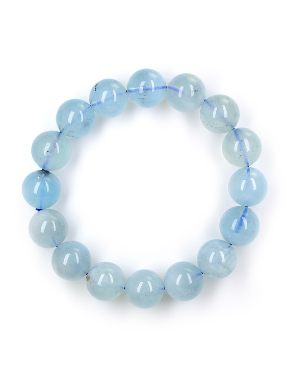 Aquamarine Bead Bracelet