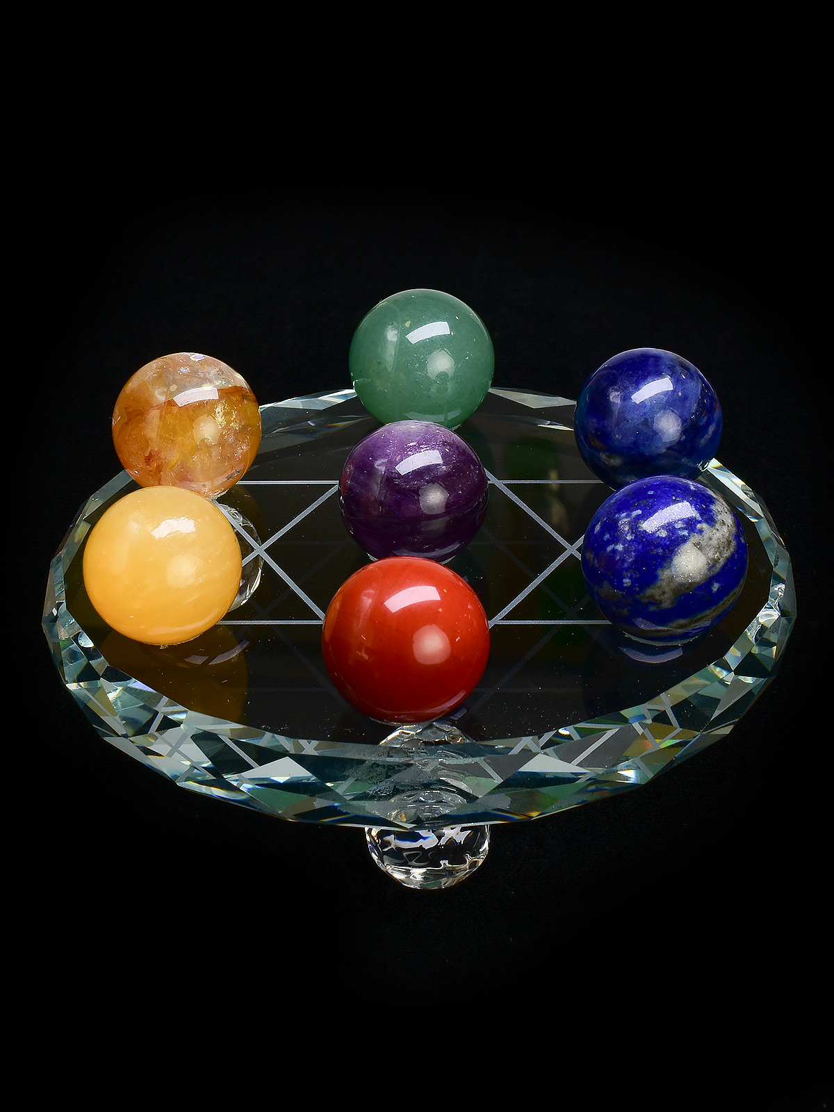 HAPINARY Bola De Cristal Matriz De Sete Estrelas Chakra Esfera De Bola De  Cristal Conjunto De Chakra Bolas De Jogo Transparentes Decoração De