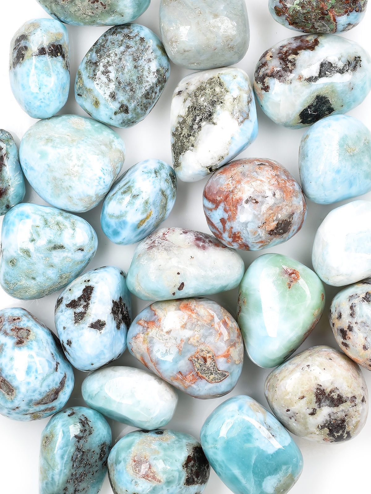 置物 larimar117 Larimar Earrings with White Zircon in Sterling Silver 9.80