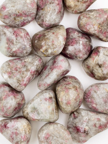 Pink Tourmaline in Quartz Tumbled Stones