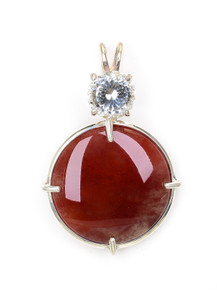 Red Quartz and White Topaz Pendant - 1-JF-SP-121 Photo