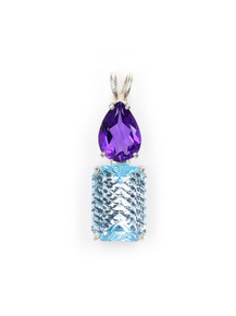 Blue Topaz and Amethyst Pendant - 1-JF-SP-138 Photo