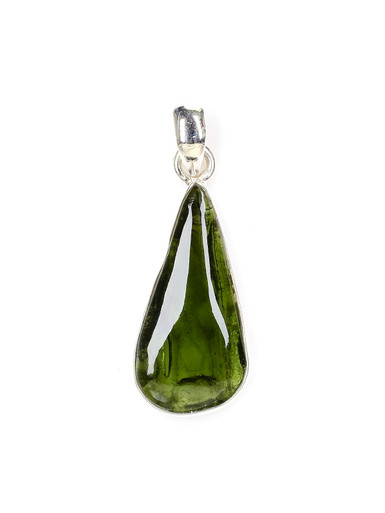 Moldavite Cabochon Pendant (925 Sterling Silver)