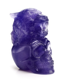 Purple Fluorite Skull with Tiger - 25F1113 Photo