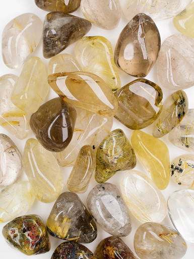 Rutilated Quartz Tumbled Stones - Exquisite Crystals