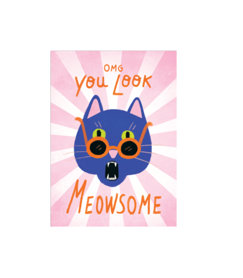 OMG You Look Meowsome Cat Sticker