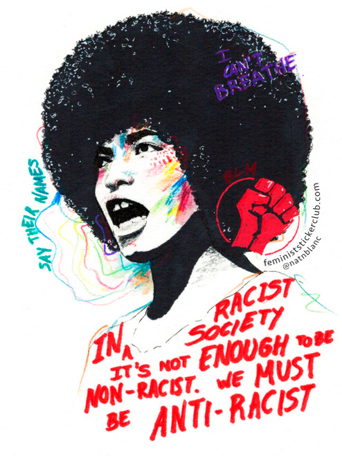 ANGELA DAVIS FEMINIST STICKER