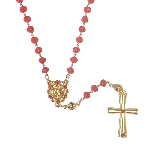 Rosary Beads Our Lady of Aparecida Red Glass Beads The Square Gift