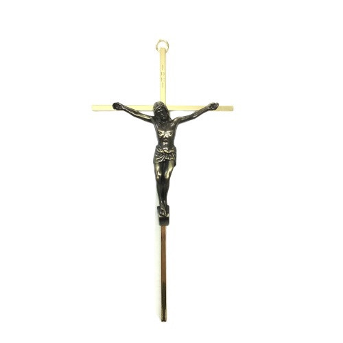 Crucifix:  Plated Gold Cross 25cm