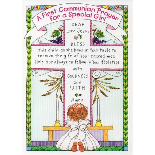 Card: First Communion Prayer - Girl