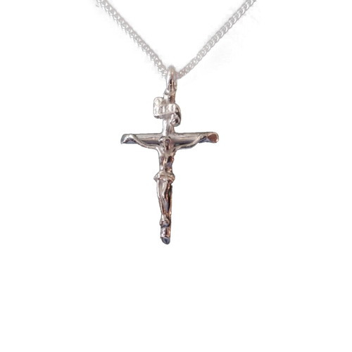Sterling Silver Crucifix Pendant on S/S Chain - 25mm
