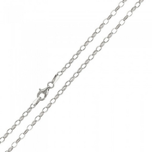 Sterling Silver Chain - Medium Belcher Oval 50cm