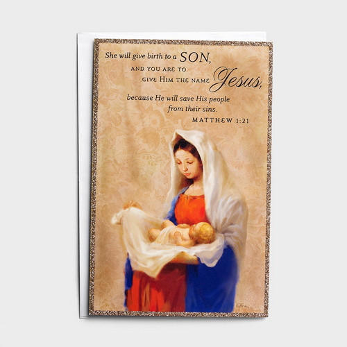 Boxed Christmas Cards: She Will Give Birth to a Son - 18 Cards