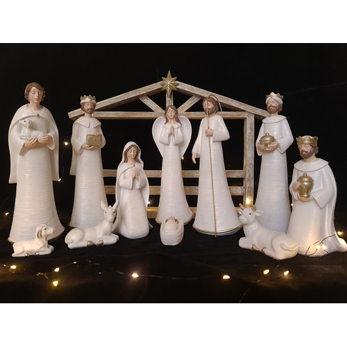 Nativity Set:  270mm Resin with Stable 11 Piece