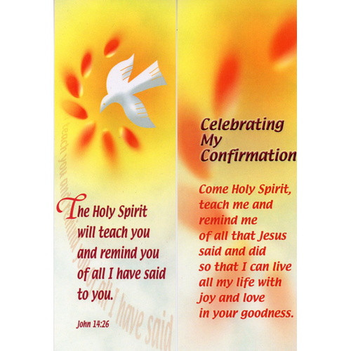 Bookmark: The Holy Spirit Will Teach You - Confirmation Dove