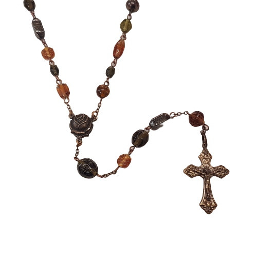 Rosary: NZ Handmade Antique Glass and Cast Bronze