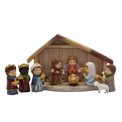 Nativity Set: 11 Piece Childlike 75mm
