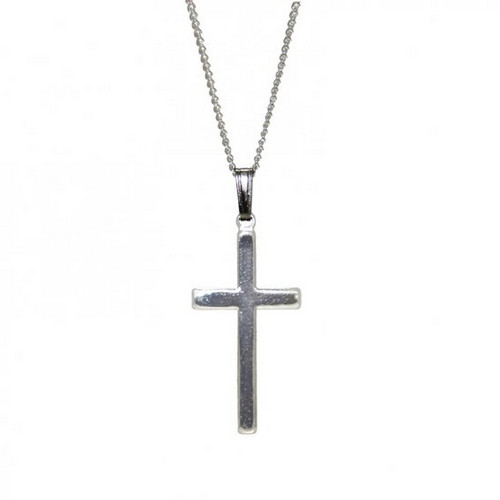 Silver Plated Cross Pendant 23mm