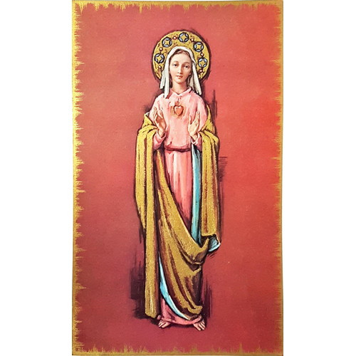 Poster: Sacred Heart of Mary - Gold Edged 19cm x 31cm