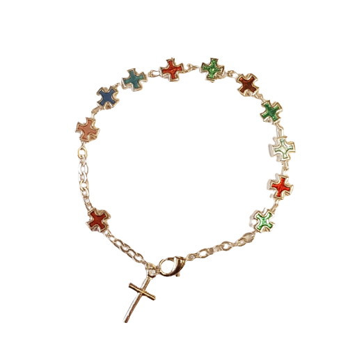 Rosary Bracelet: Coloured Crosses
