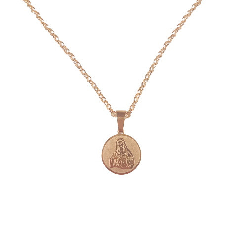 Sacred Heart Of Mary- Gold Plated Steel Pendant 15mm