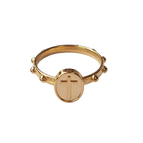 Rosary Ring: Gold with Cross (20mm.)