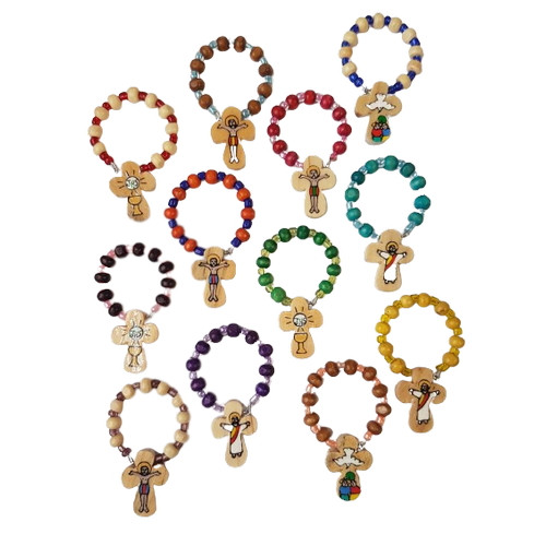 Wooden Rosary Ring: El Salvador Assorted Colours