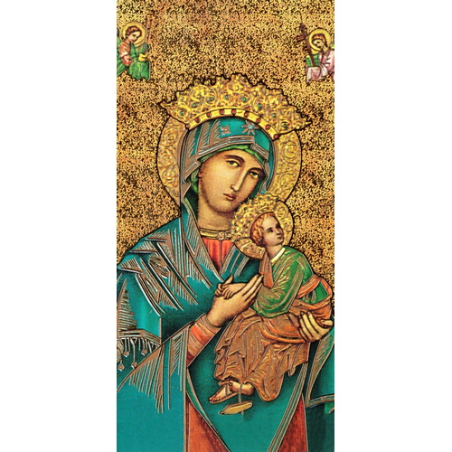 Bookmark: Our Lady Of Perpetual Help Gold Background -6.5cm x 13.5cm