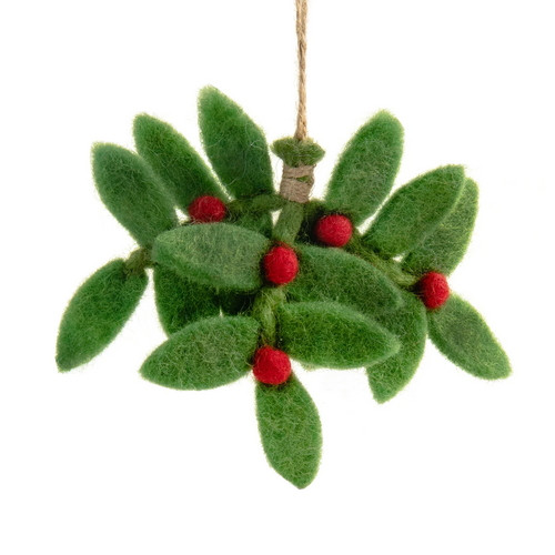 Christmas Decoration: 100% NZ Wool - Mistletoe
