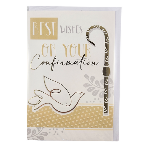 Card: Confirmation Best Wishes Gold Foil