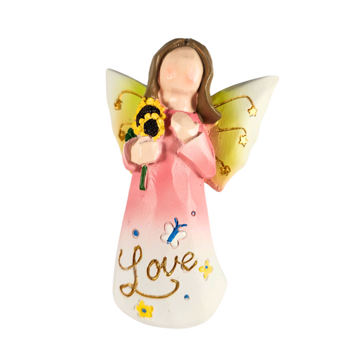 Angel Statue: Love (Pink and Green)