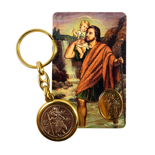 Keyring: Prayer Card Set - St. Christopher