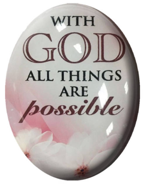 Glass Fridge Magnet/God all things Possible