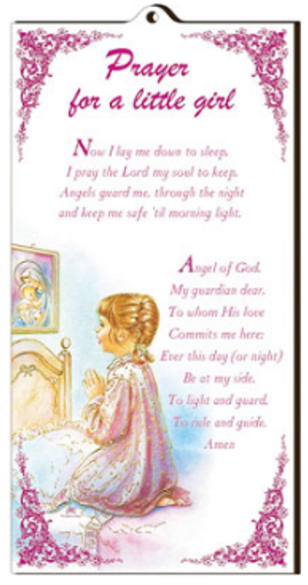 Wood Plaque/Praying Girl