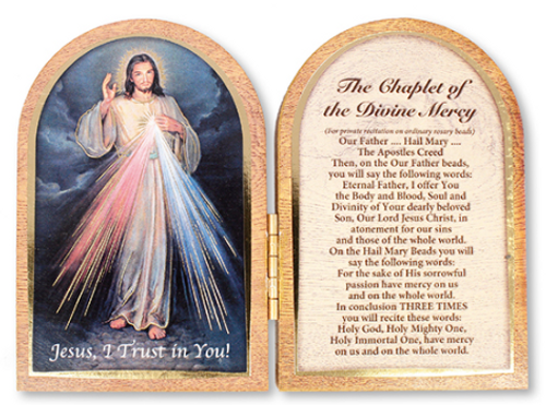 Folding Wood Plaque/Divine Mercy