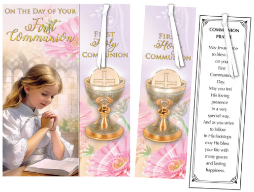 On the Day Of Your First Communion Card/Girl with Bookmarker