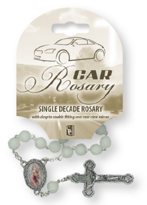Rosary: Single Decade/Acrylic Luminous (Car Rosary)