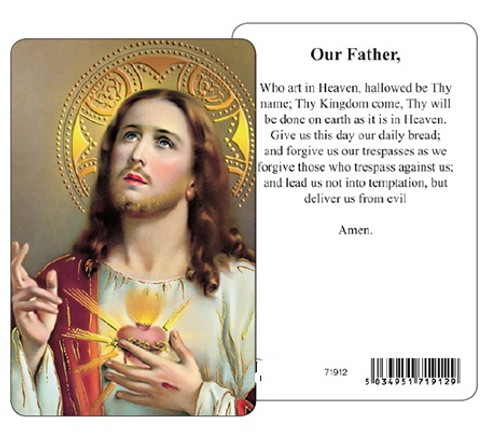 Prayer Card - The Our Father - Sacred Heart