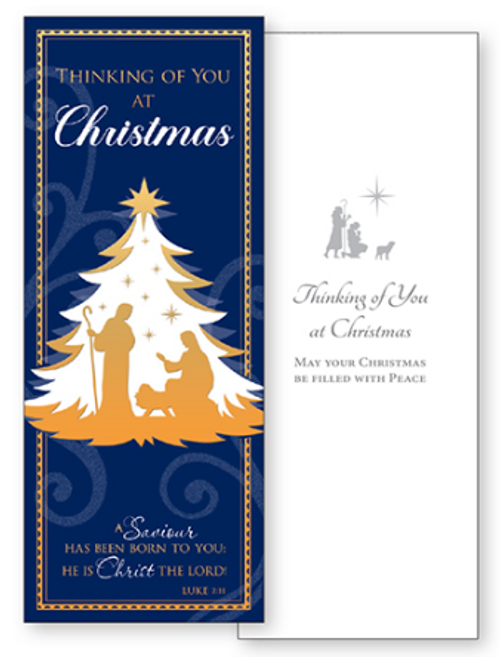 Christmas Card:Thinking of You Card: Thinking of you at Christmas (Nativity Scene Silhouette) -2