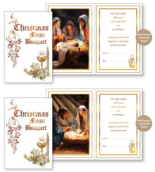 Christmas Mass Bouquet Card  (Picture inside)