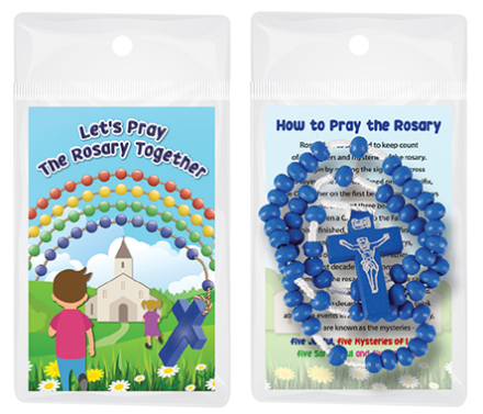 Rosary: Wood Corded Rosary/Dark Blue