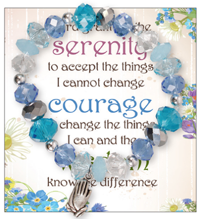 Bracelet: Crystal Blue/darkblue - with praying hand