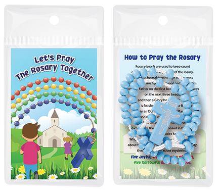 Rosary: Wood Corded Rosary - Light Blue